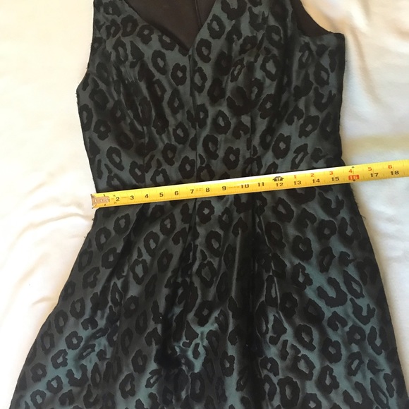 Loft Green Animal Print Fit and Flare Sleeveless Dress - Picture 3 of 10